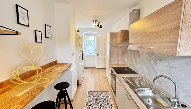 Gemütliche Küche im Ferienhaus in Kirchberg